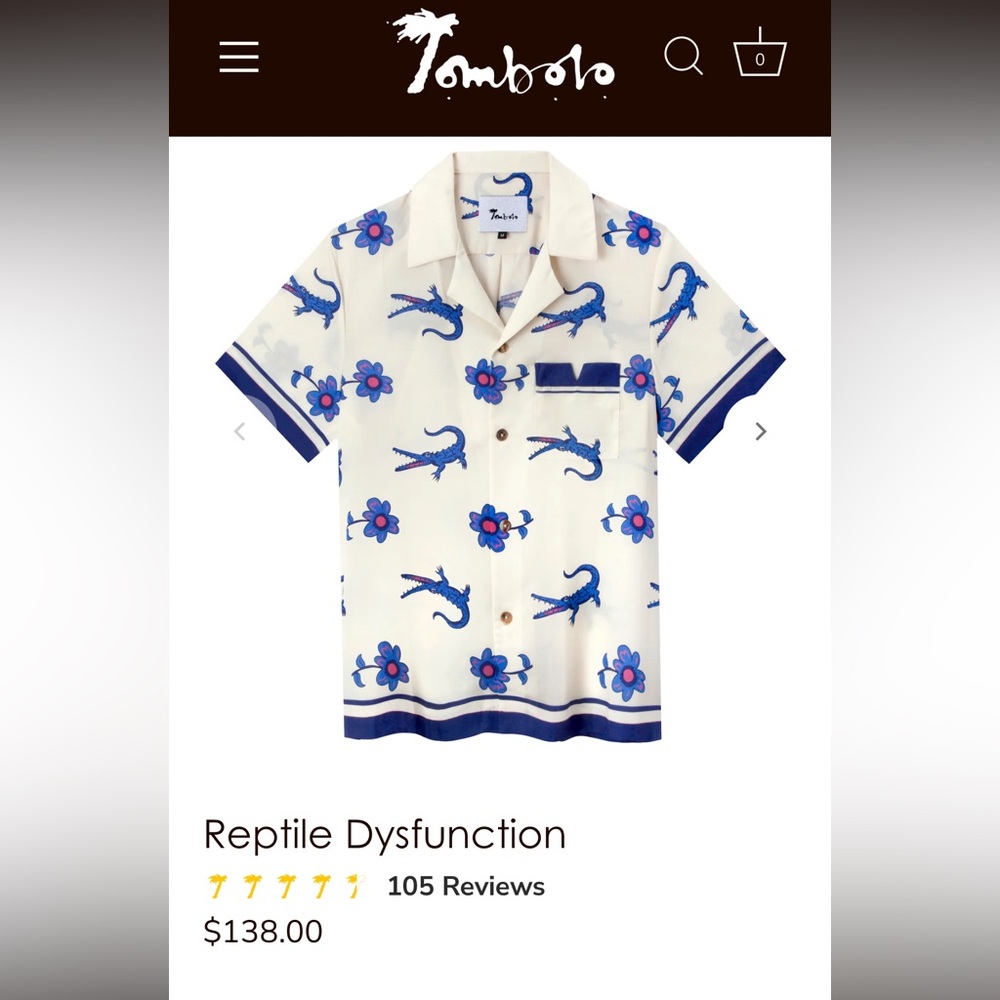 NWT Tombolo x DEYA Cabana Resort Short Sleeve Button Down Collared Shirt L